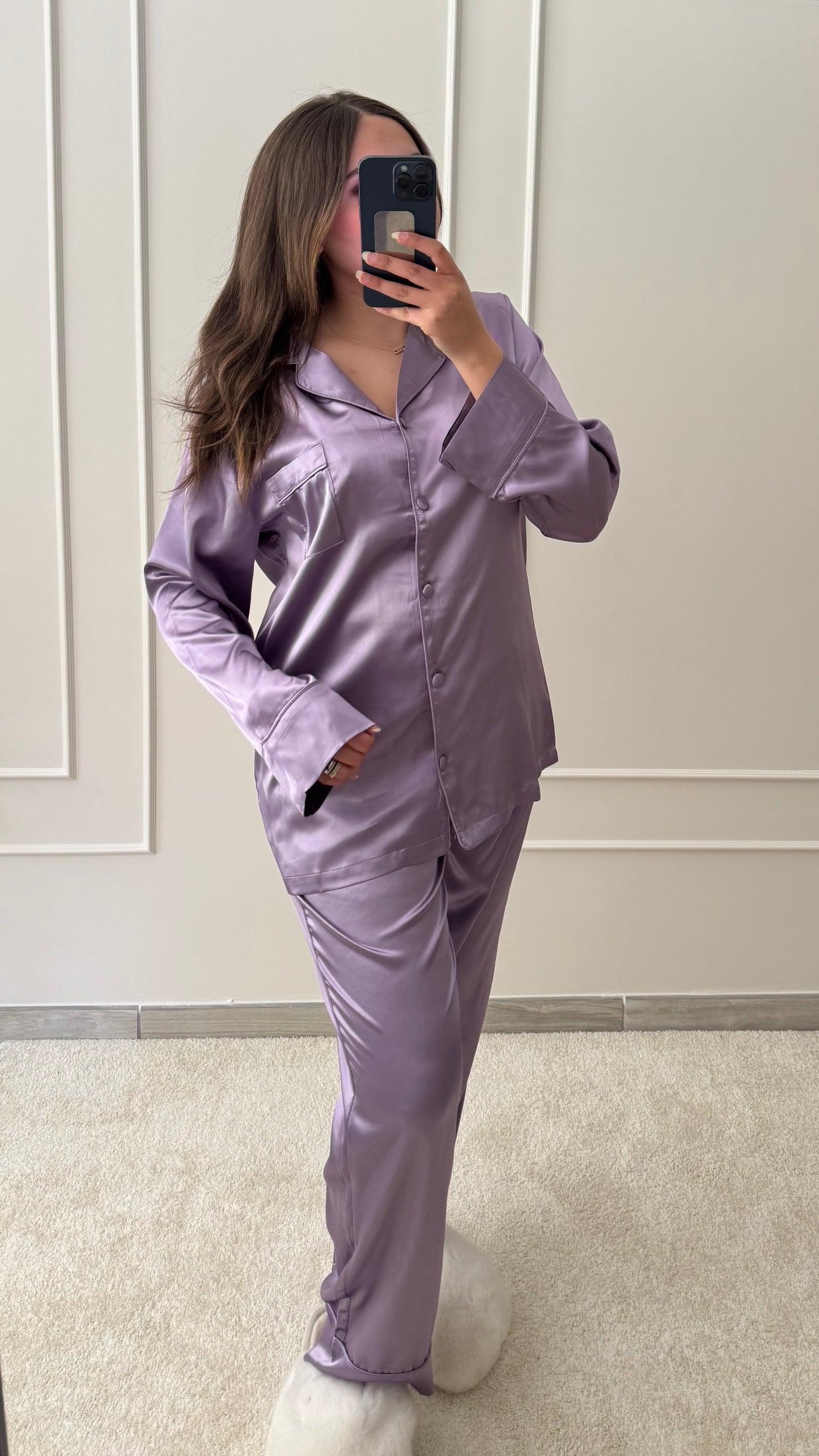 Pyjama en satin Lavende