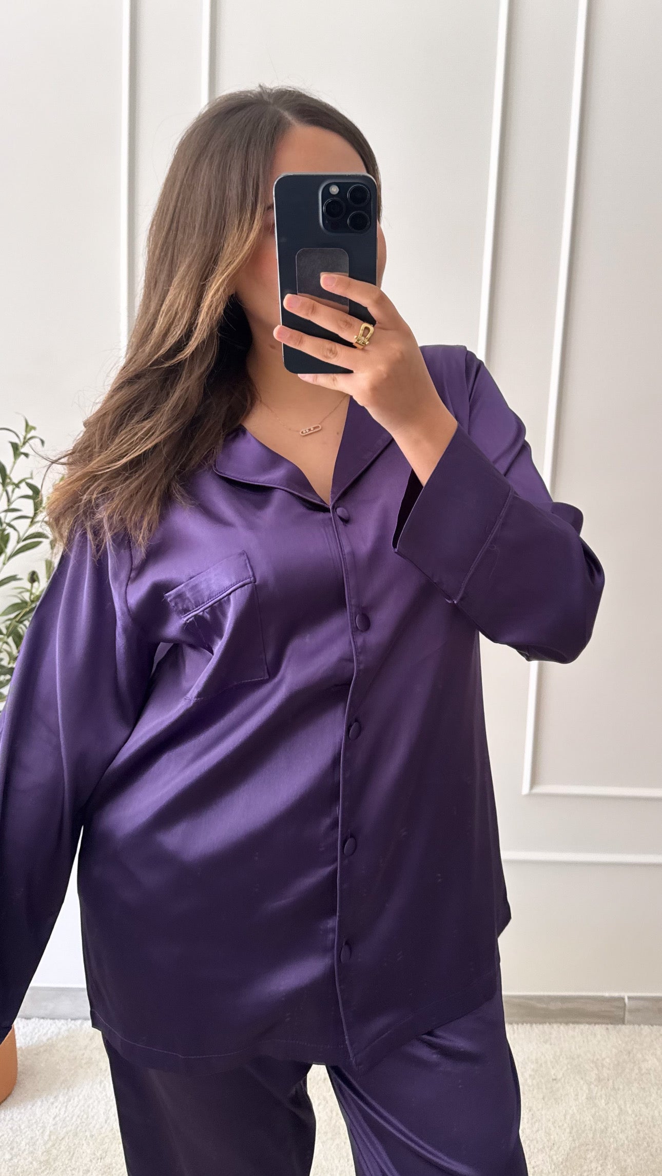 Pyjama en satin Prune