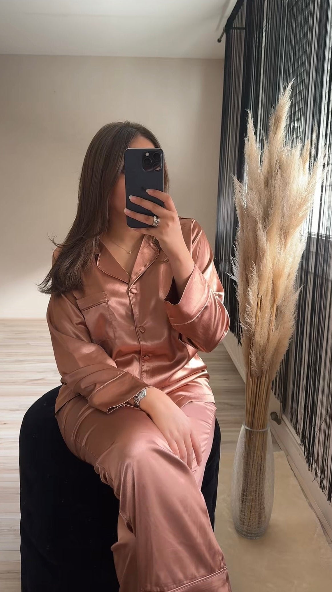 Pyjama en satin Terracota