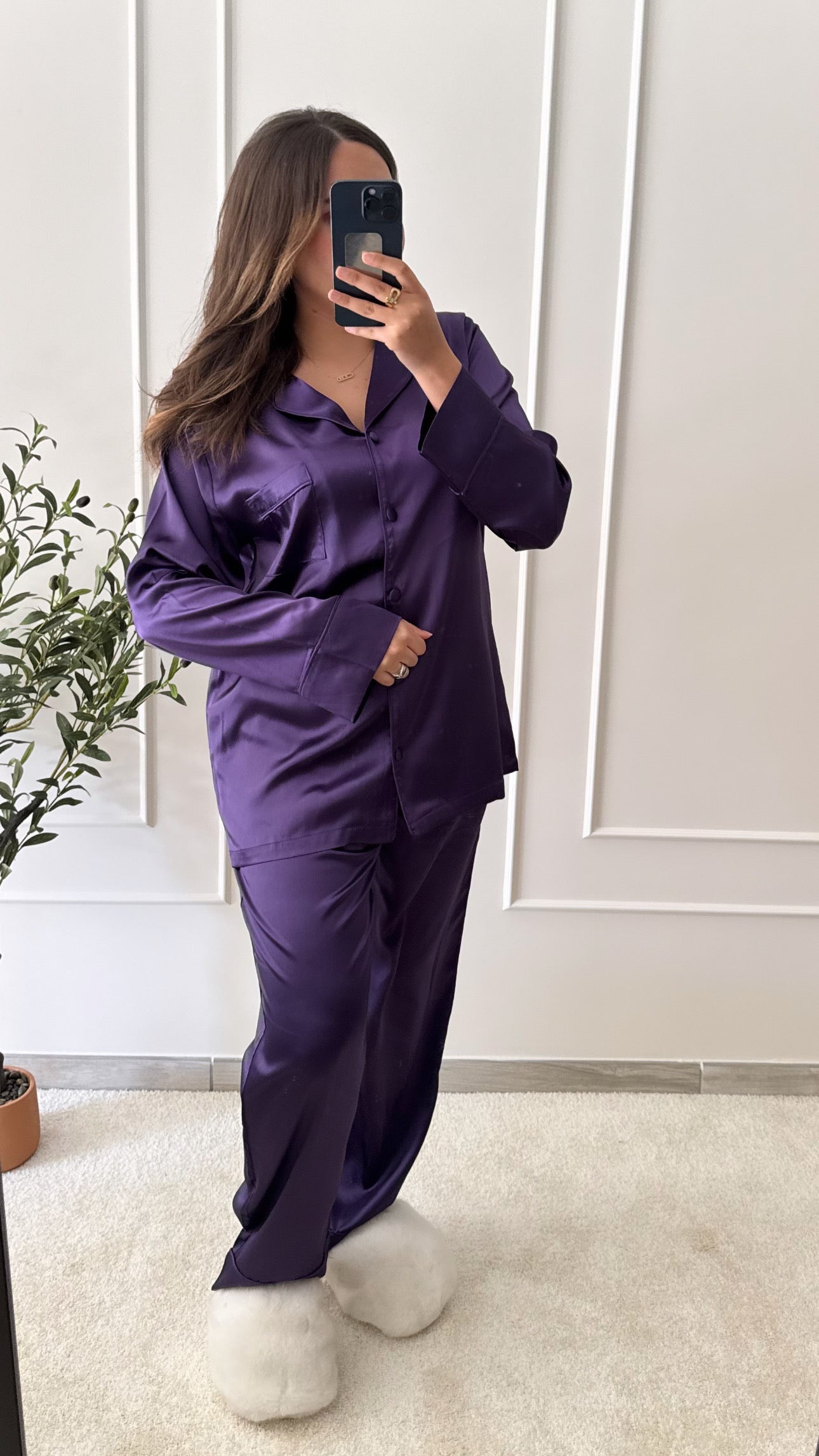 Pyjama en satin Prune
