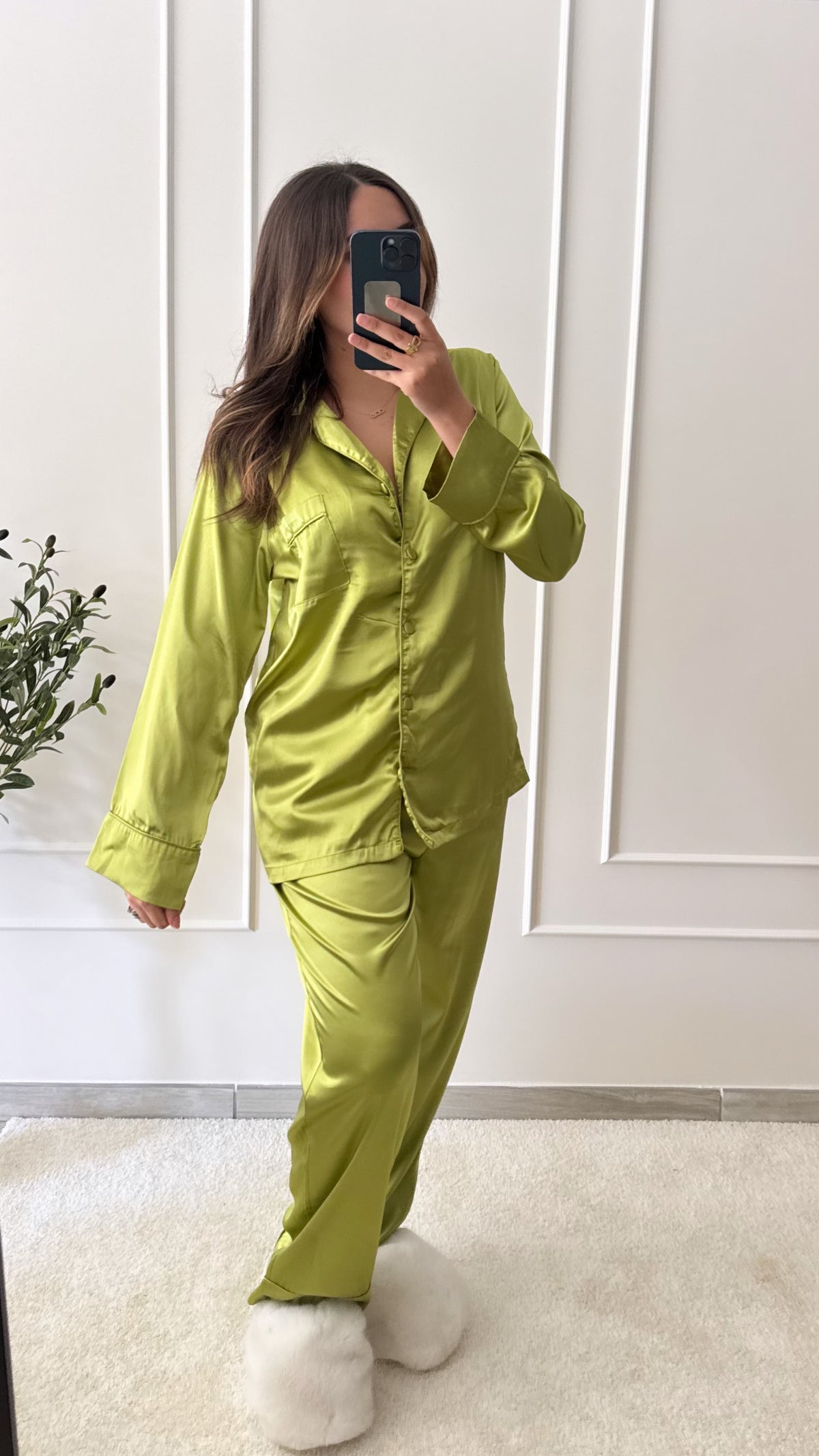 Pyjama en satin Olive
