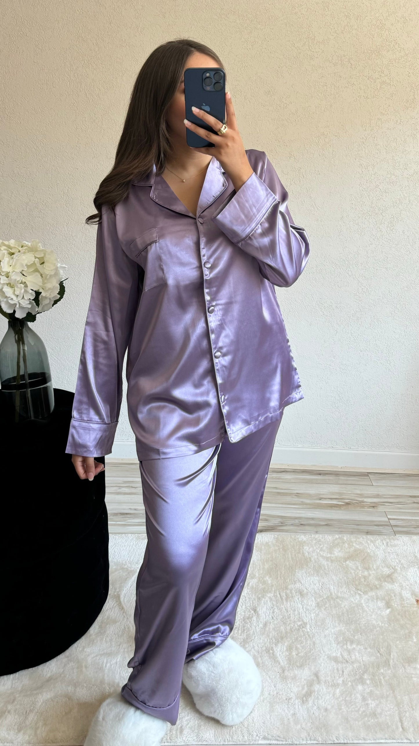 Pyjama en satin Lavende