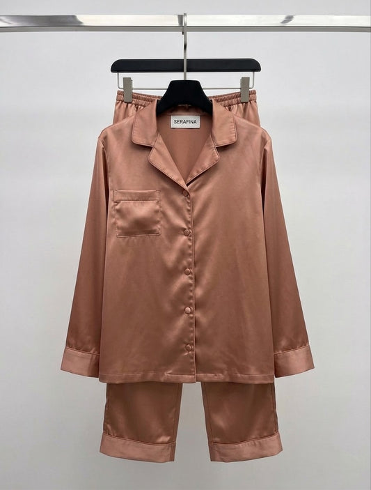 Pyjama en satin Terracota