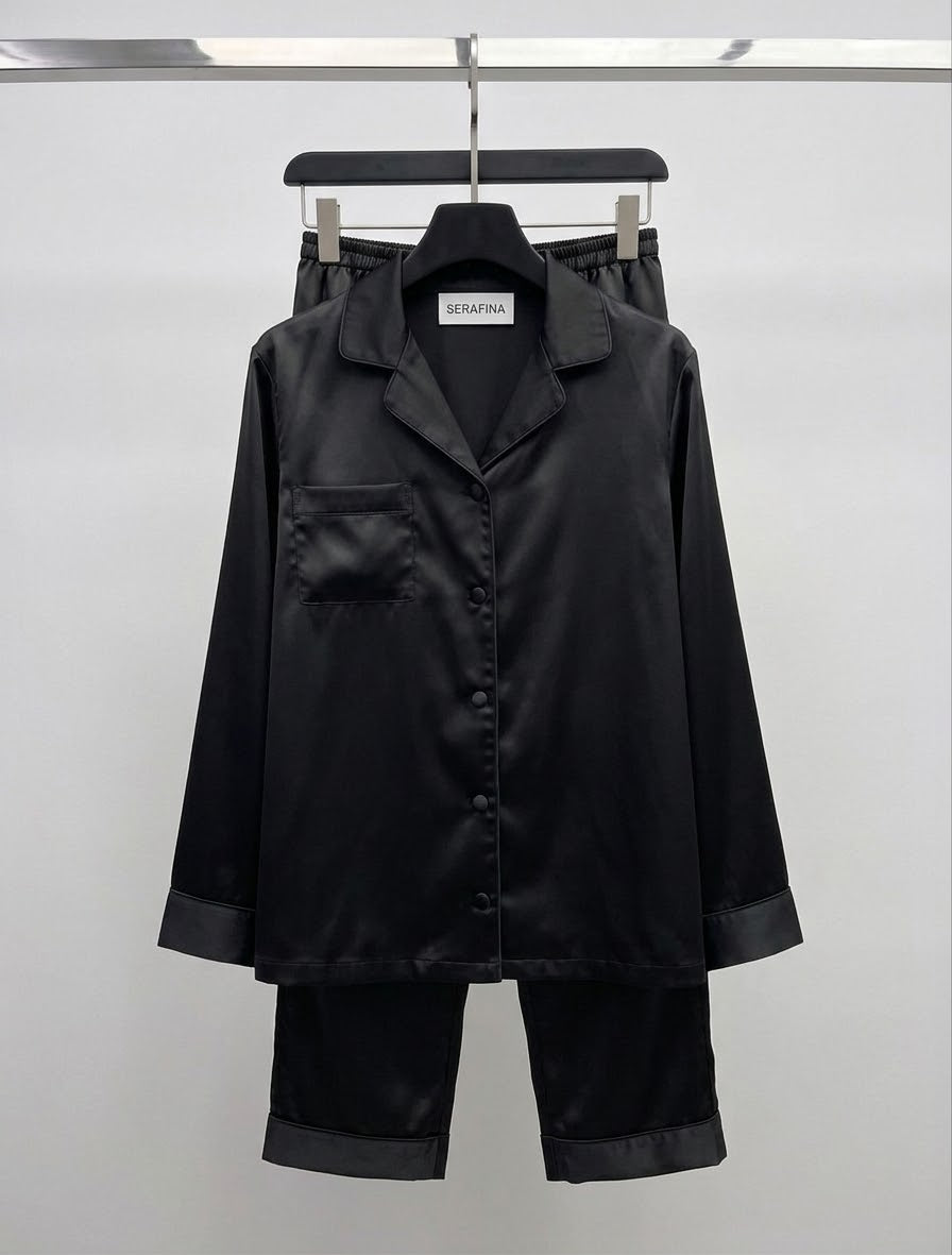 Pyjama en satin Noir