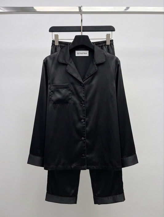 Pyjama en satin Noir
