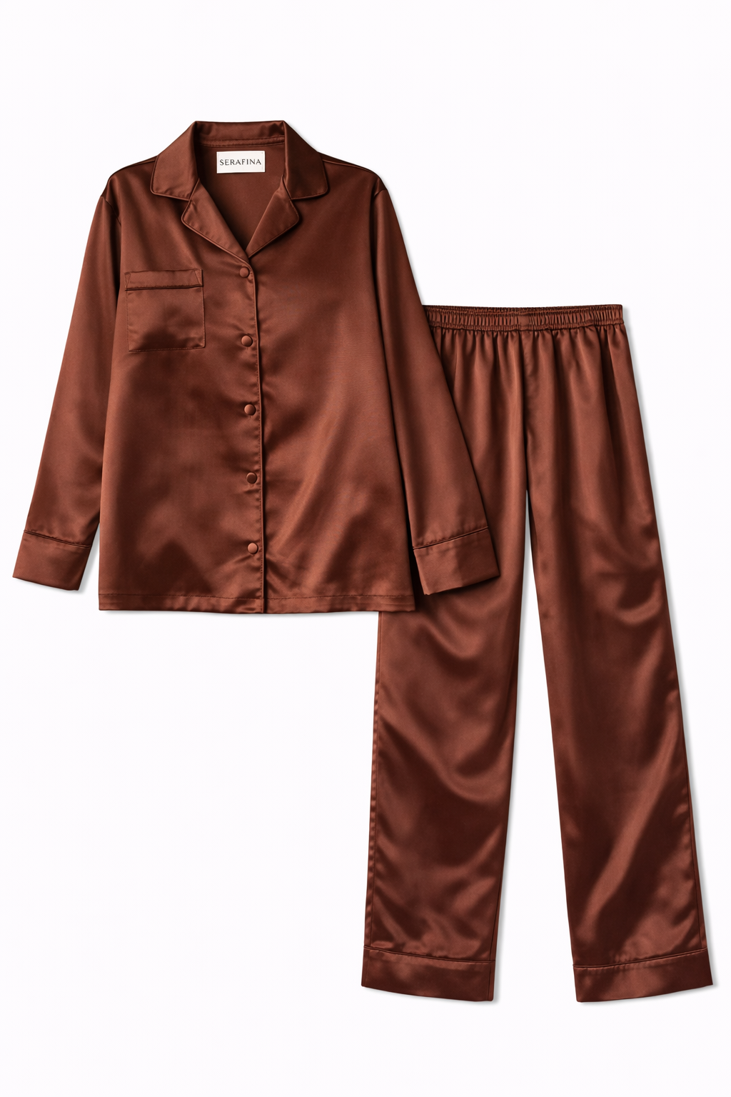 Pyjama en satin chocolat