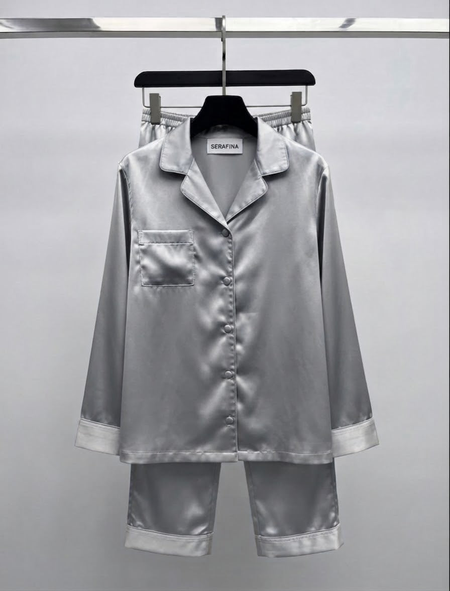 Pyjama en satin éclat de lune